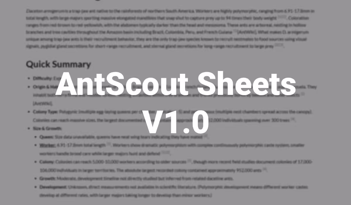 Generating Ant Care Sheets from Scientific Literature