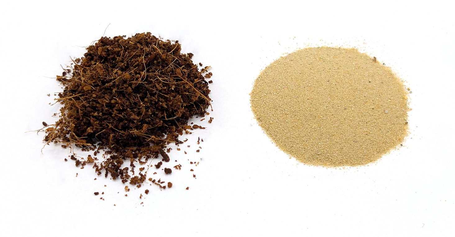 Coco peat and reptile sand